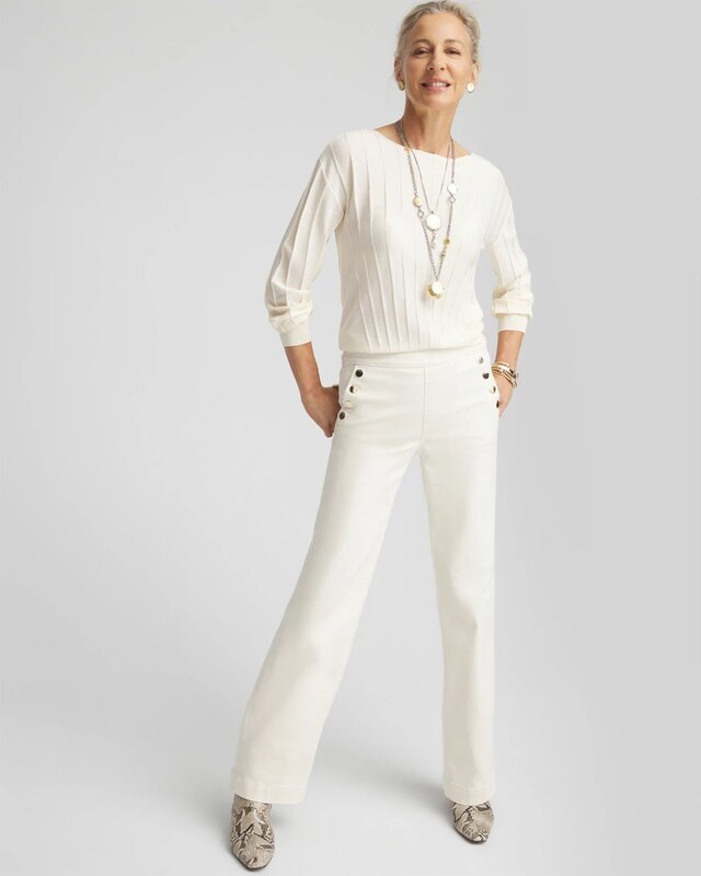 Pleated Long Sleeve Sweater - image 2